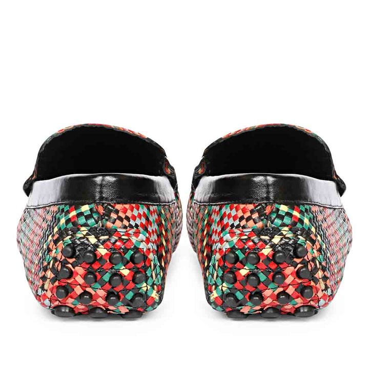 Saint Liana Multi Black Woven Leather Loafers