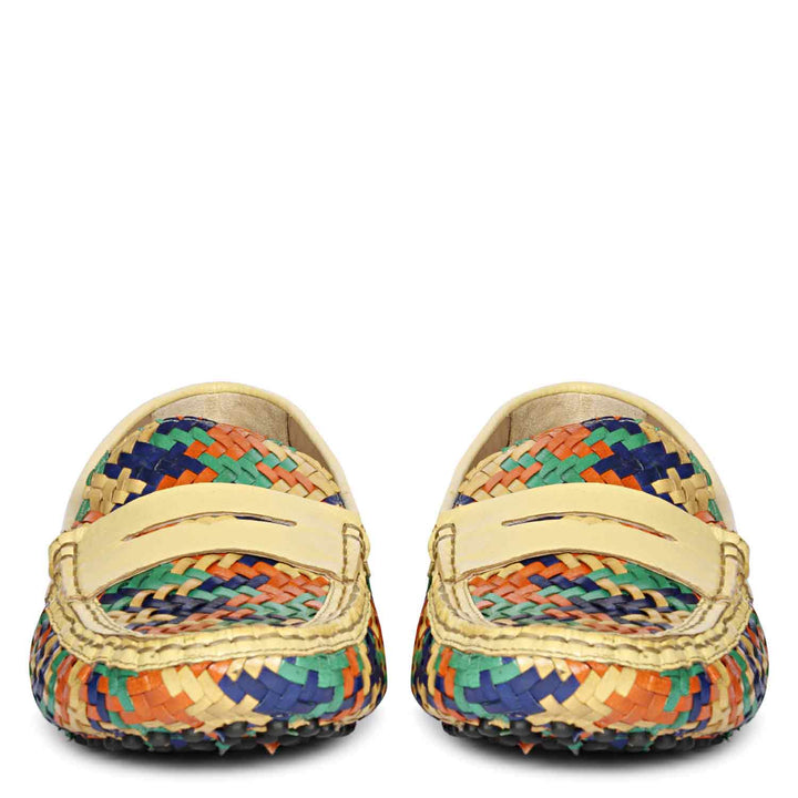 Saint Liana Tartan Multi Woven Leather Loafers