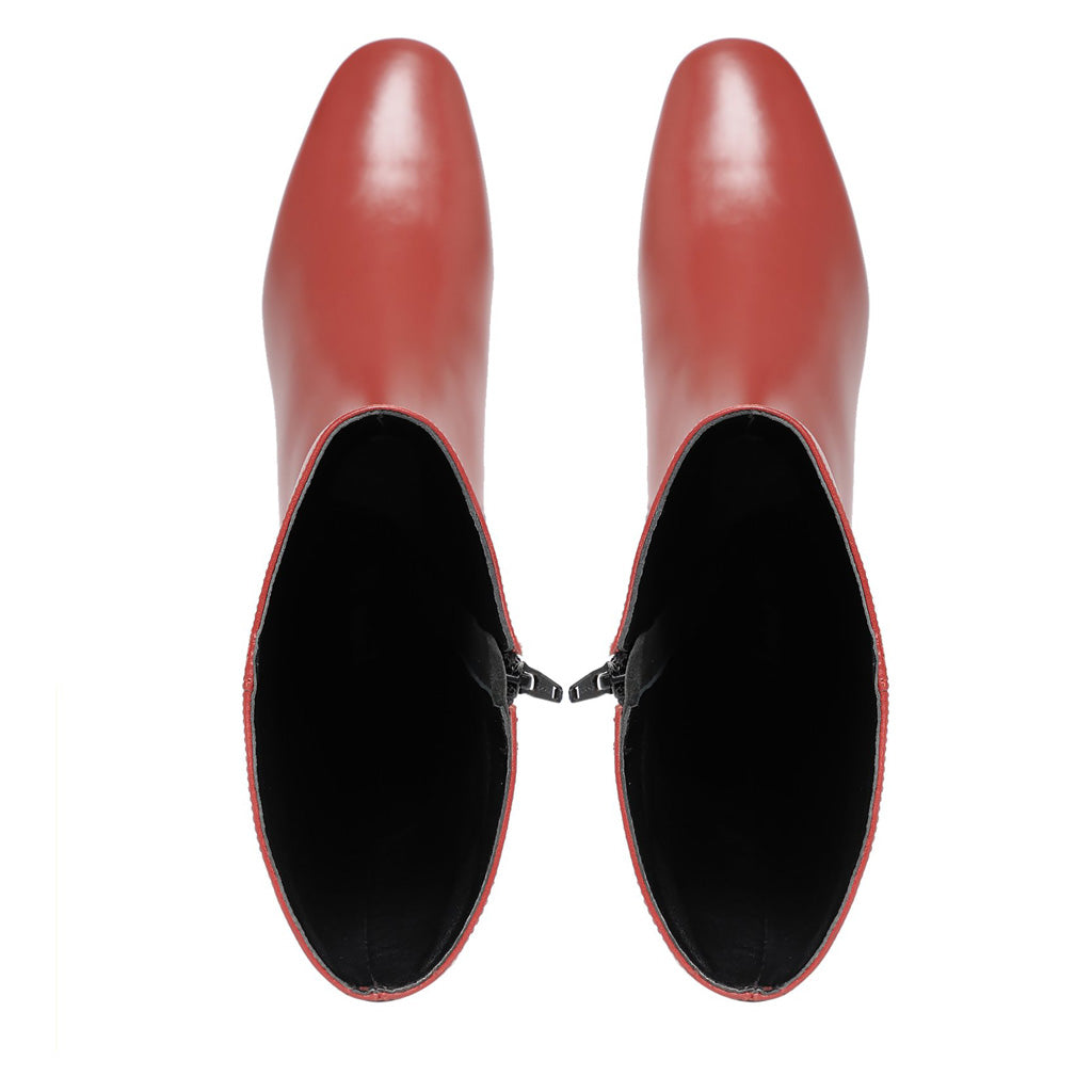 Saint Esther Red Leather Knee High Boots