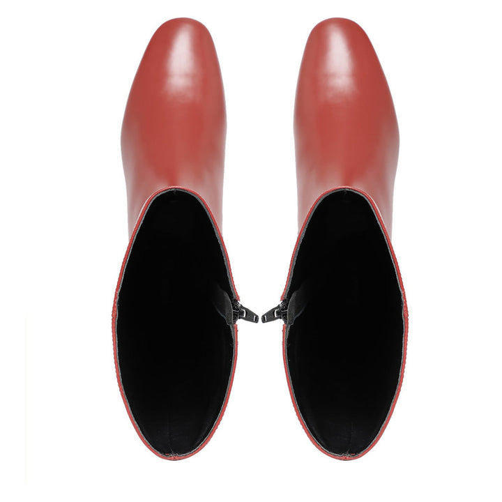 Saint Esther Red Leather Knee High Boots