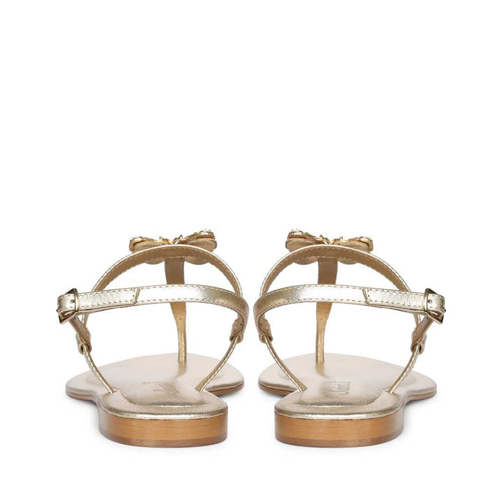 Saint Avril Butterfly Jeweled Platin Leather Sandals