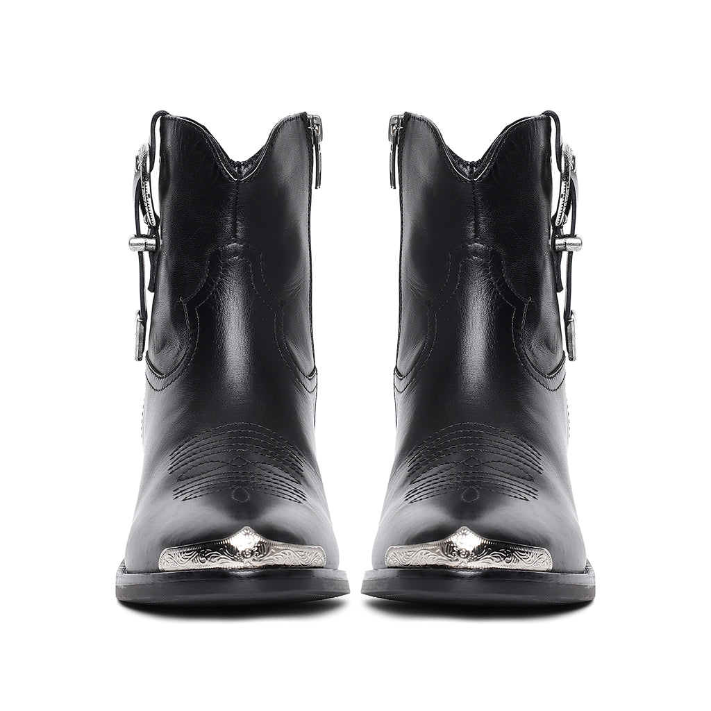 Saint Gessica Buckle Decorative Leather Ankle Boots