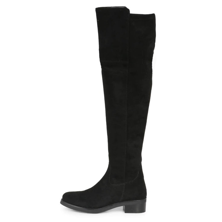Saint Alicia Black Strech Suede above the knee boots