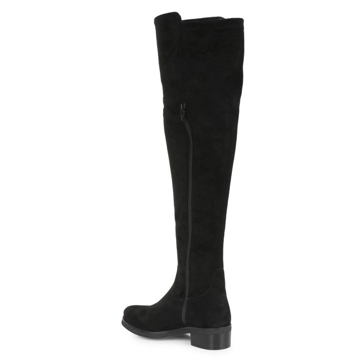 Saint Alicia Black Strech Suede above the knee boots