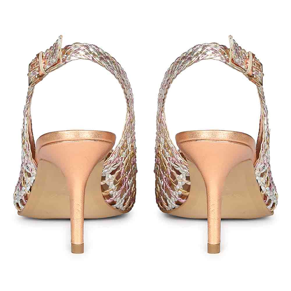 Saint Tamia Pink & Cipria Metallic Hand Woven Leather Pumps