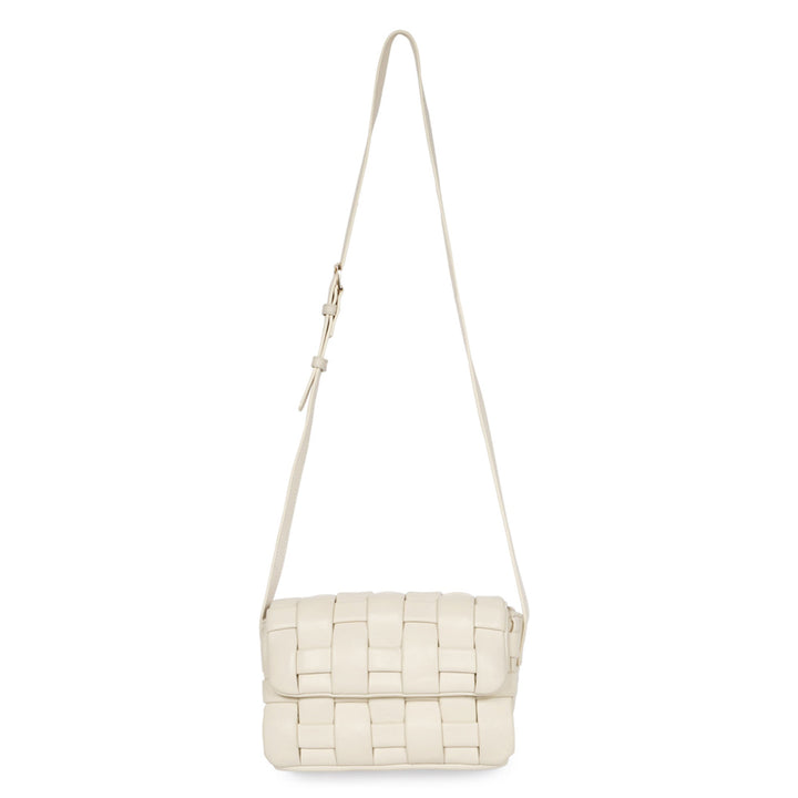 Giada Cream Woven Leather Cross Body Sling Bags