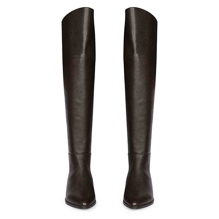 Saint Grace Brown Leather Above The Knee Boots