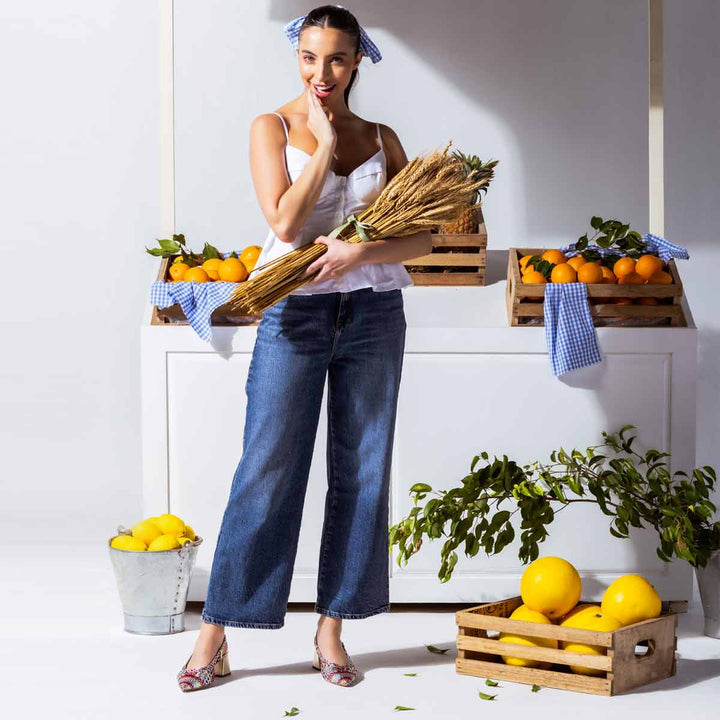 Saint Elowen Multi Hand Woven Leather Block Heels