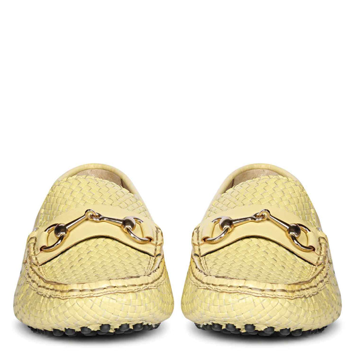 Saint Lucy Lime Woven Leather Loafers