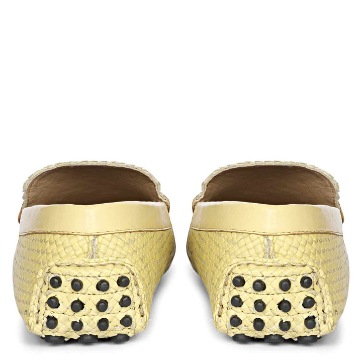 Saint Lucy Lime Woven Leather Loafers