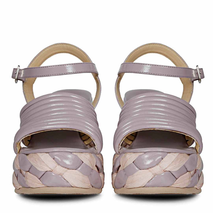 Saint Breanna Strap Embellished Lilac Leather Platform Sandals