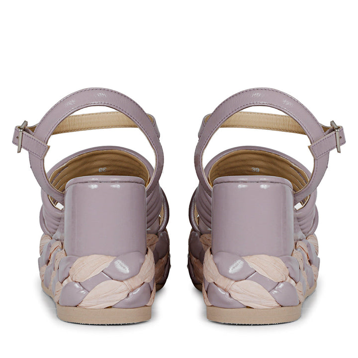 Saint Breanna Strap Embellished Lilac Leather Platform Sandals