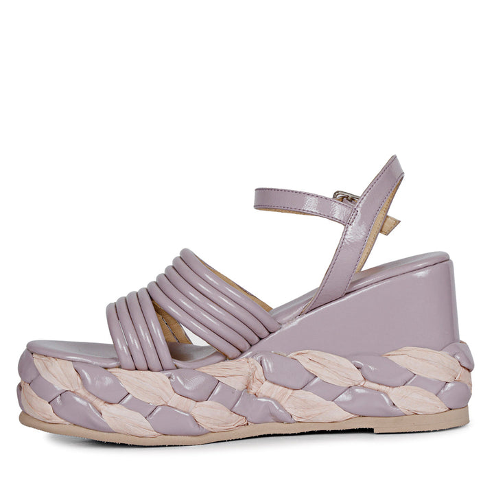 Saint Breanna Strap Embellished Lilac Leather Platform Sandals