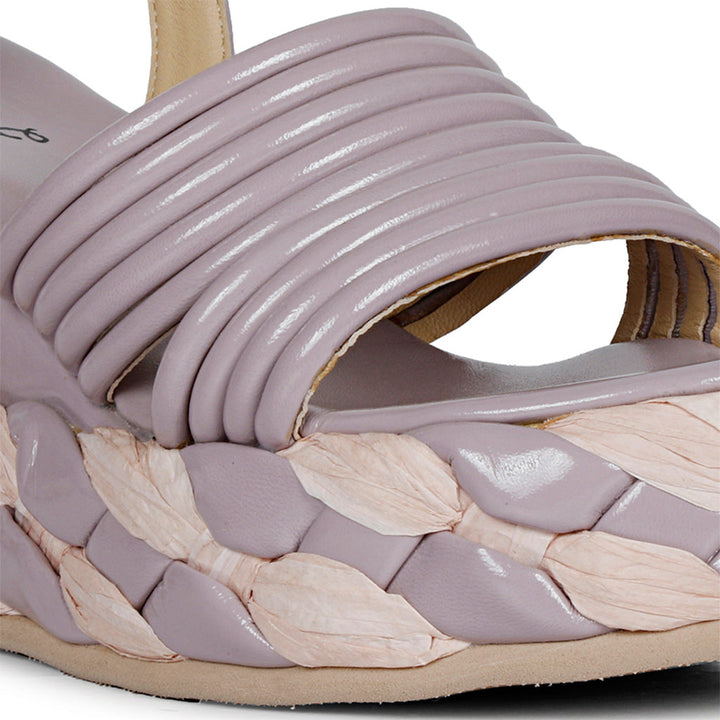 Saint Breanna Strap Embellished Lilac Leather Platform Sandals