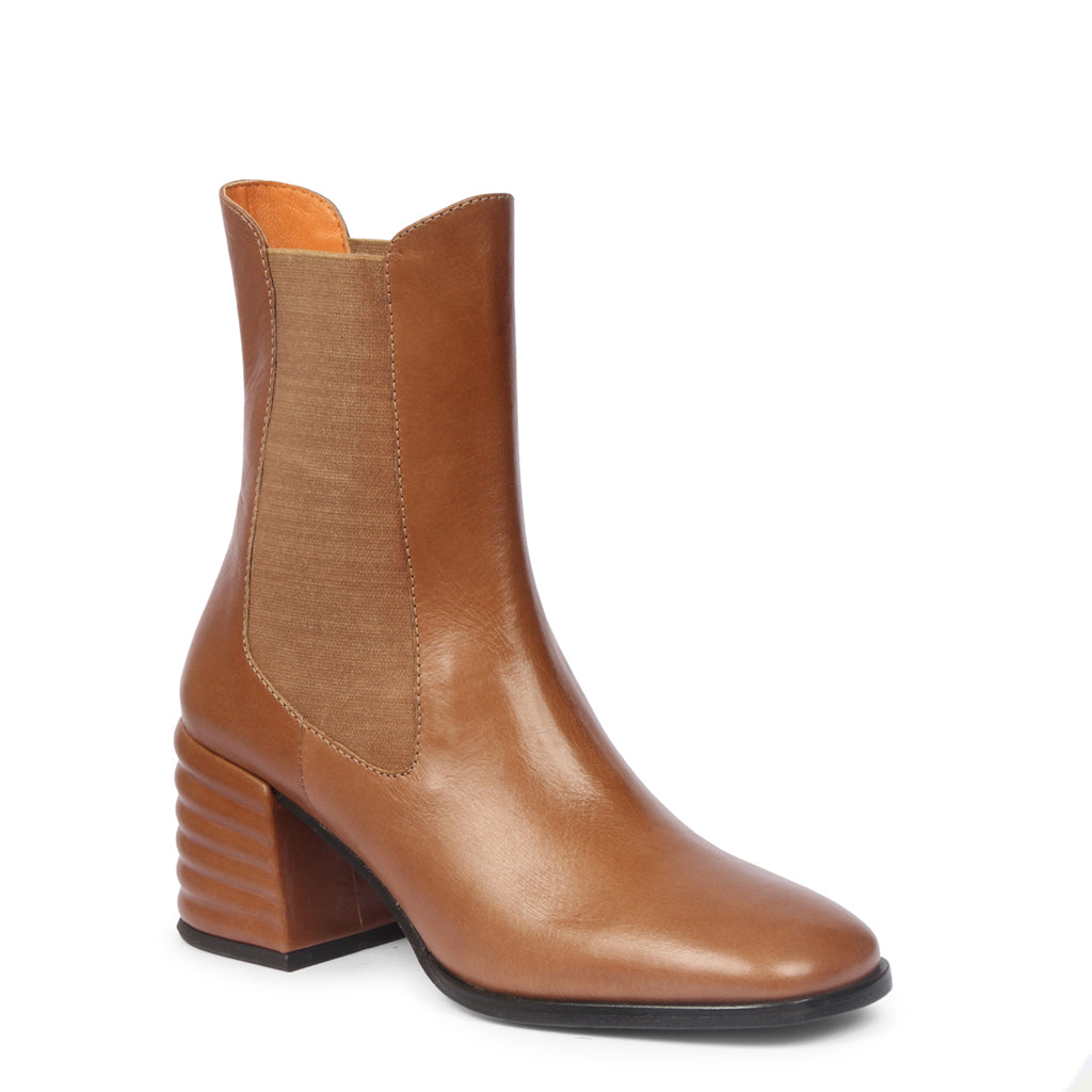 Saint Reagan Taupe Distressed Leather  High Ankle Boots