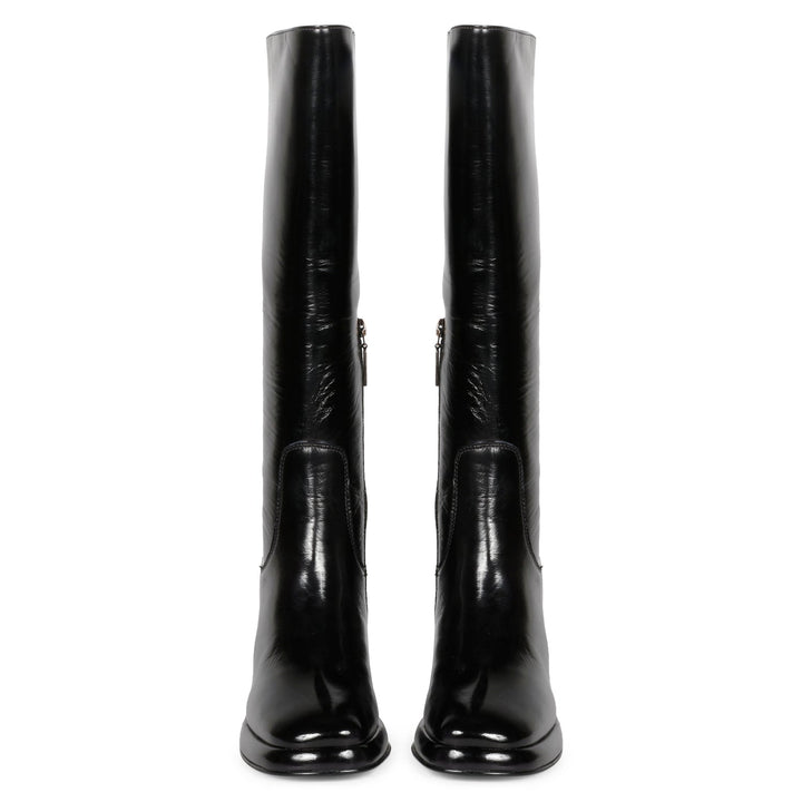 Saint Jolène Black Harrod Patent Leather Long Boots
