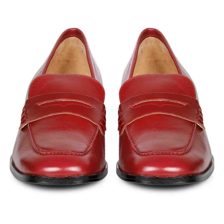 Saint Aoife Rust Leather Handcrafted Saddle Moccasins