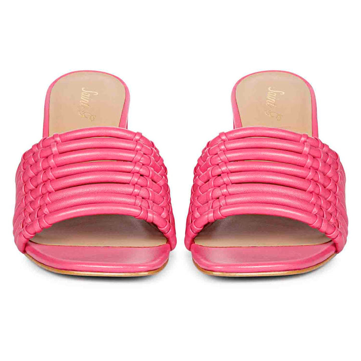 Saint Bethany Strappy Hot Pink Leather Block Heels