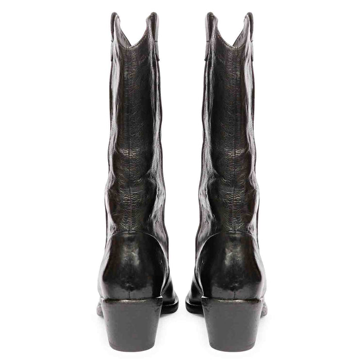 Saint Pippa Black Leather Washed Calf Boot