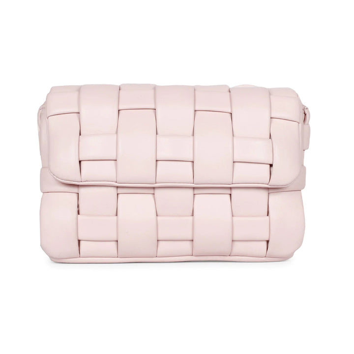 Giada Pink Blush Woven Leather Cross Body Sling Bags