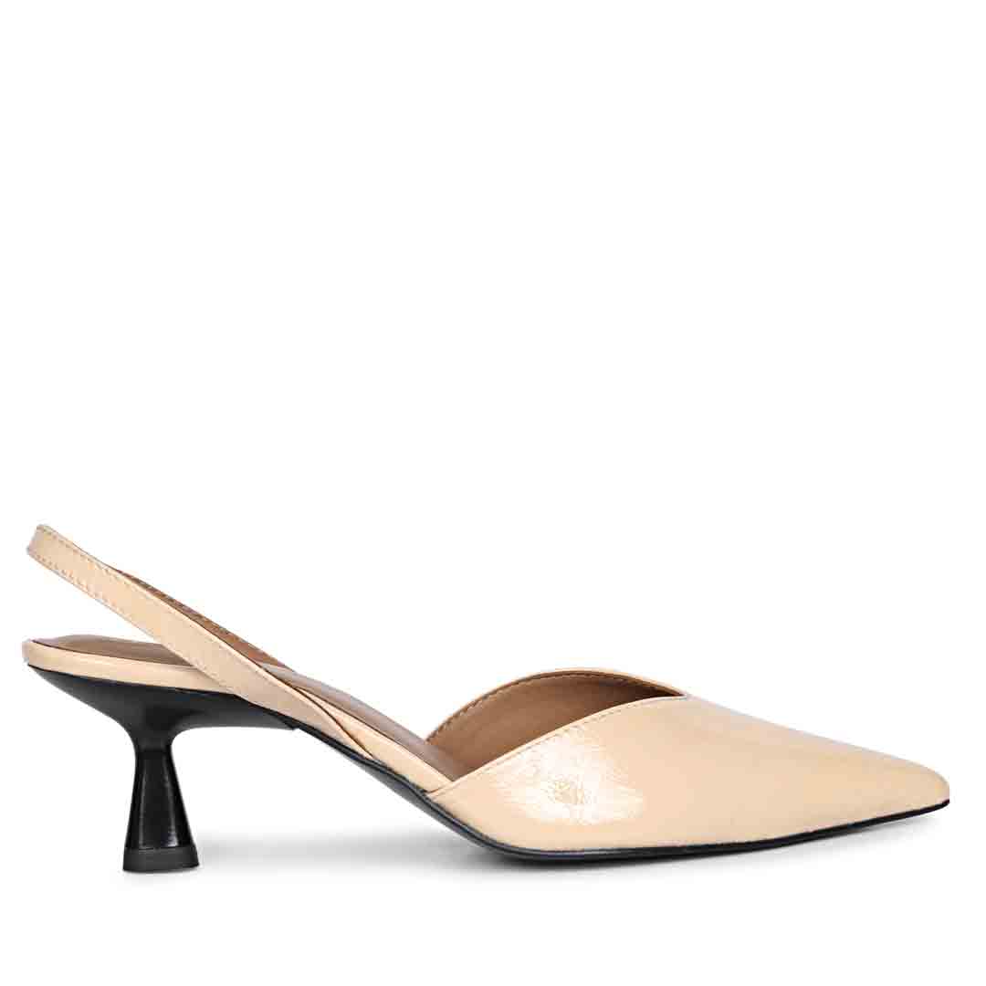 Saint Nanette Beige Patent Leather Pumps