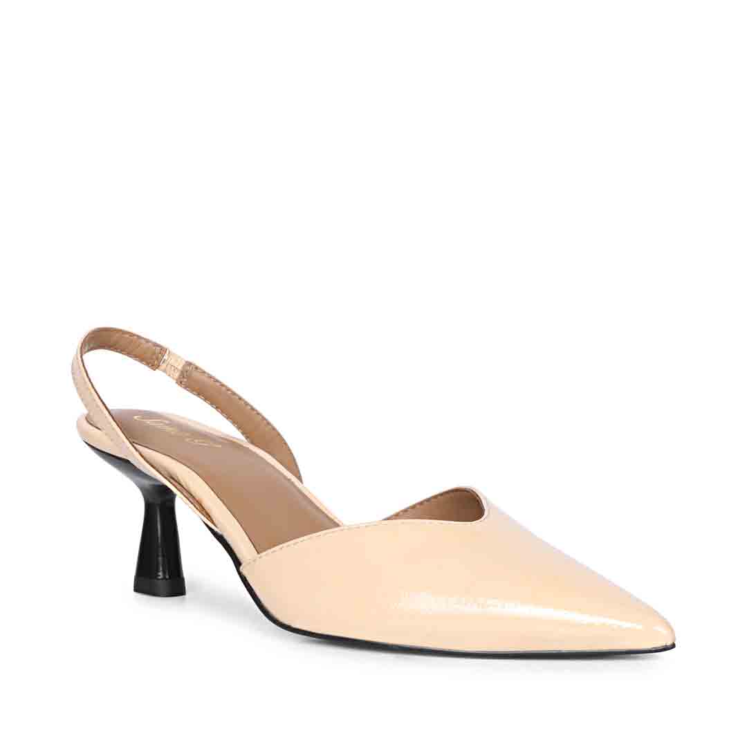 Saint Nanette Beige Patent Leather Pumps