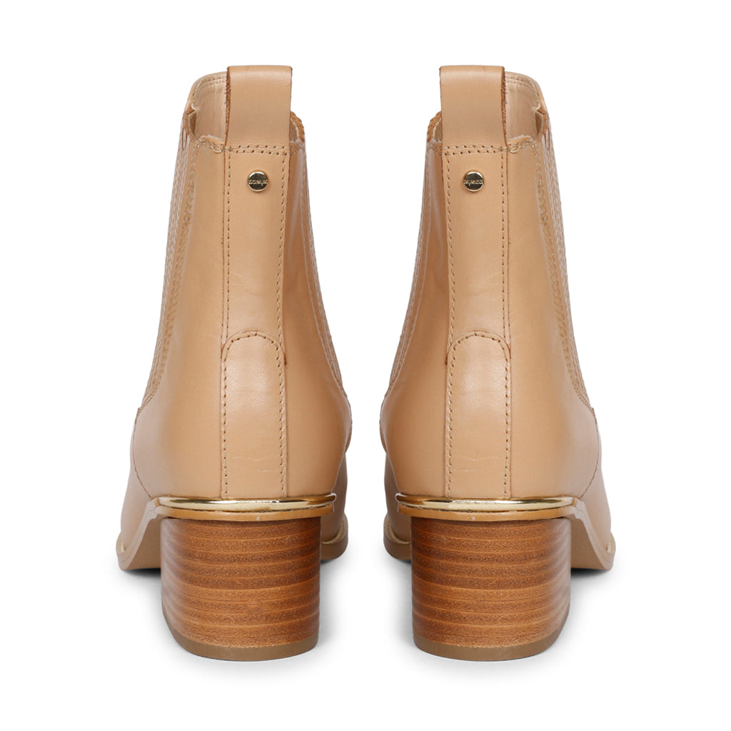 Saint Ilaria Nude Leather Handcrafted Ankle Boots