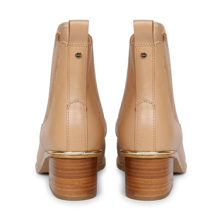 Saint Ilaria Nude Leather Handcrafted Ankle Boots