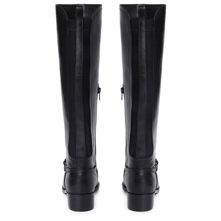 Saint Drusilla Black Leather Knee High Boots