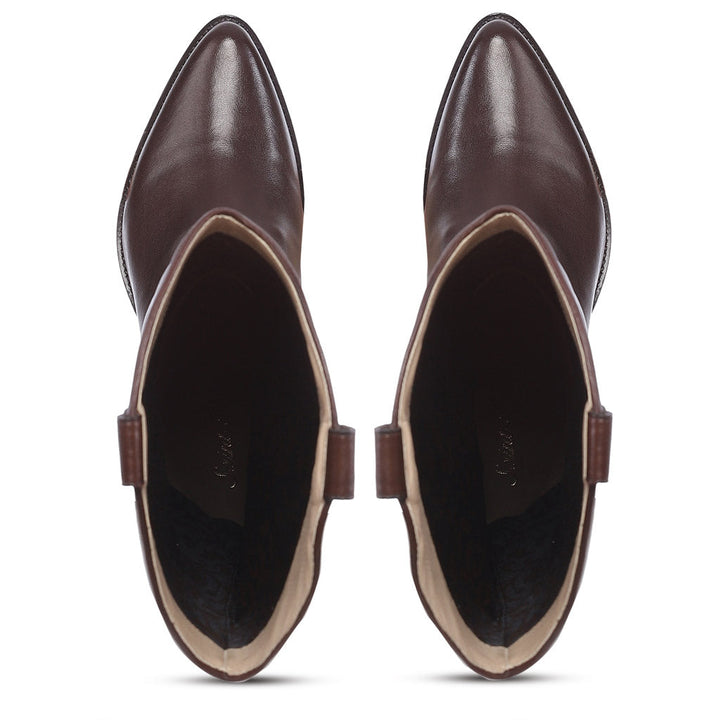 Saint Loanna Brown Leather Long Boots