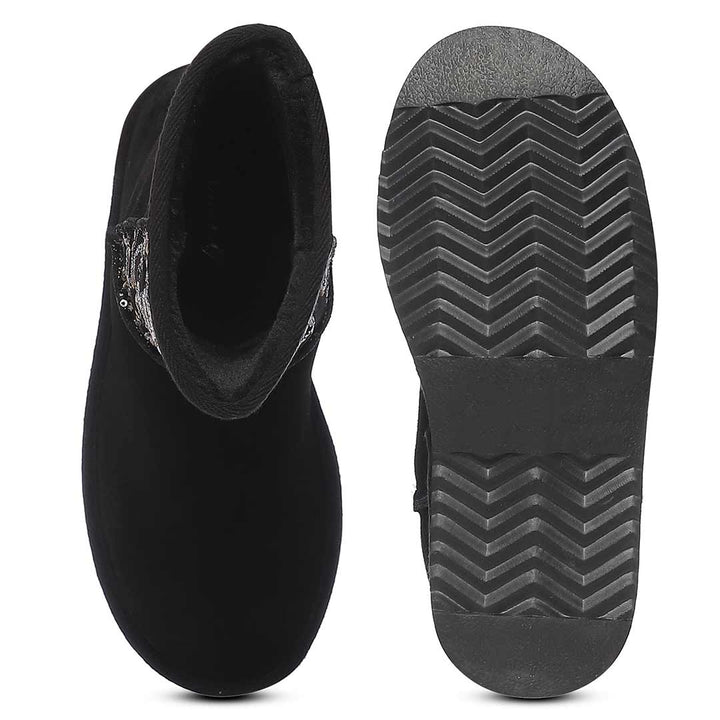 Corah Sequins Black Snug Boots