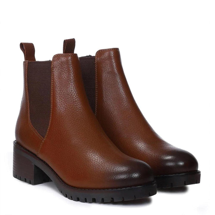 Saint Sophia Brown Leather Ankle Boots - SaintG UK