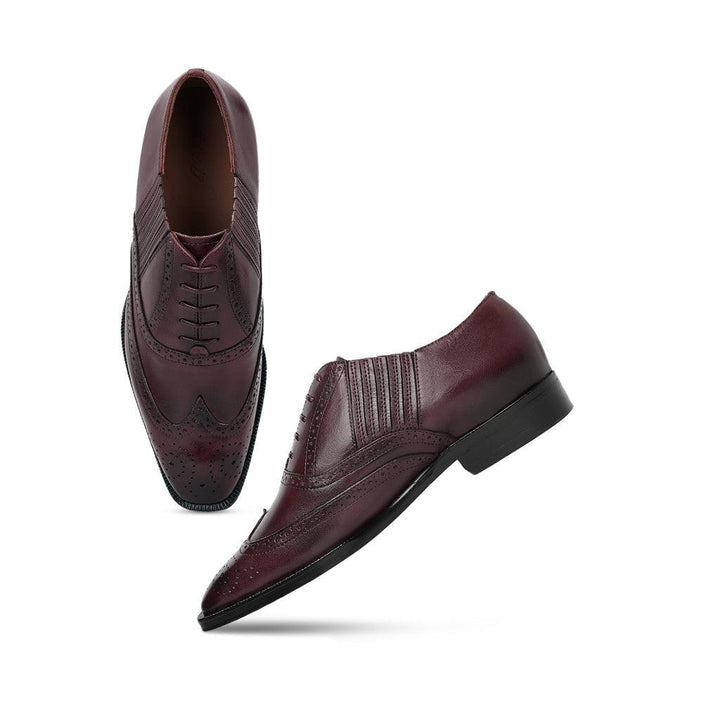 Saint Vincenzo Brown Leather Square Toe Lace Up Décor Shoes - SaintG UK