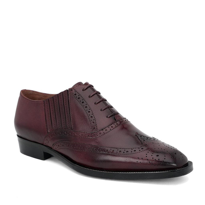 Saint Vincenzo Brown Leather Square Toe Lace Up Décor Shoes - SaintG UK