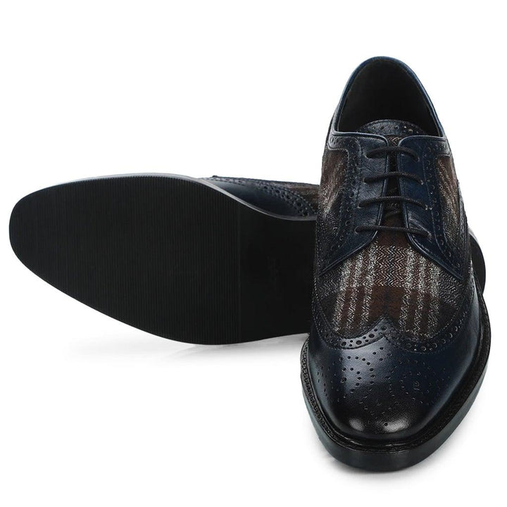 Saint Faustin Navy Leather Lace Up Brogue - SaintG UK