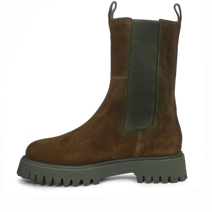Saint Paolina Bosco Green Suede Leather Boots - SaintG UK