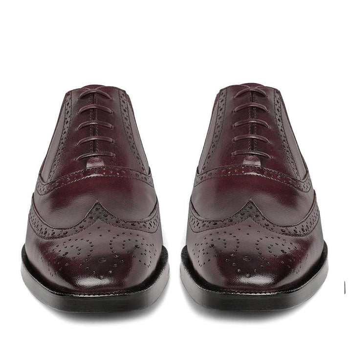 Saint Vincenzo Brown Leather Square Toe Lace Up Décor Shoes - SaintG UK