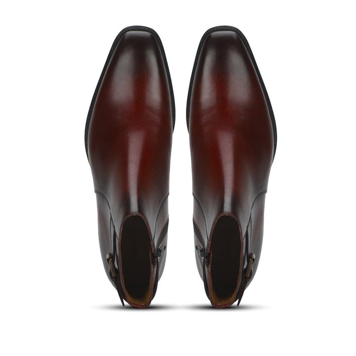 Saint Roger Red Leather Ankle Boot - SaintG UK