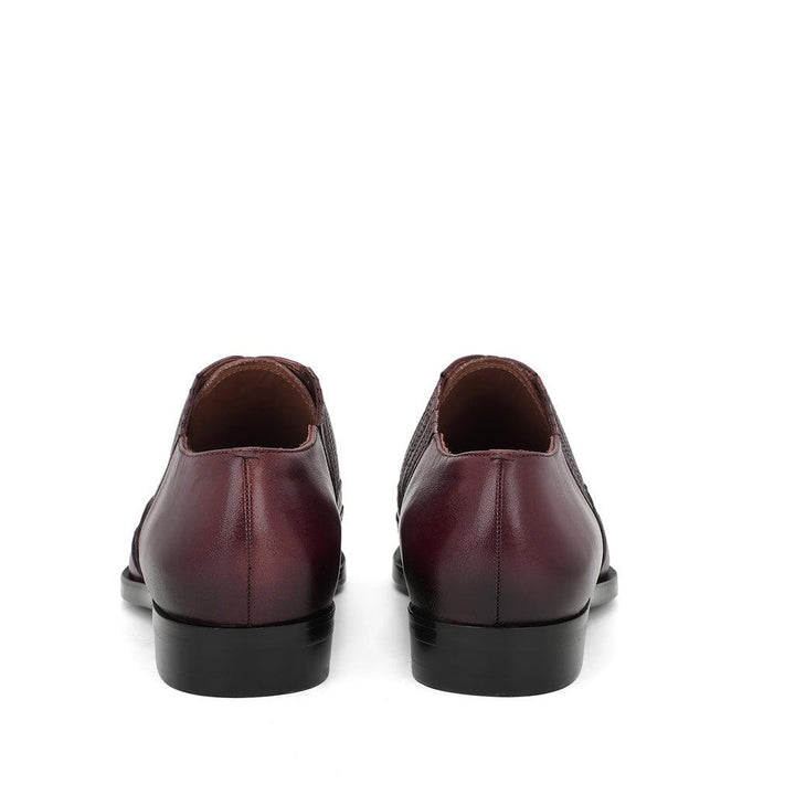 Saint Vincenzo Brown Leather Square Toe Lace Up Décor Shoes - SaintG UK