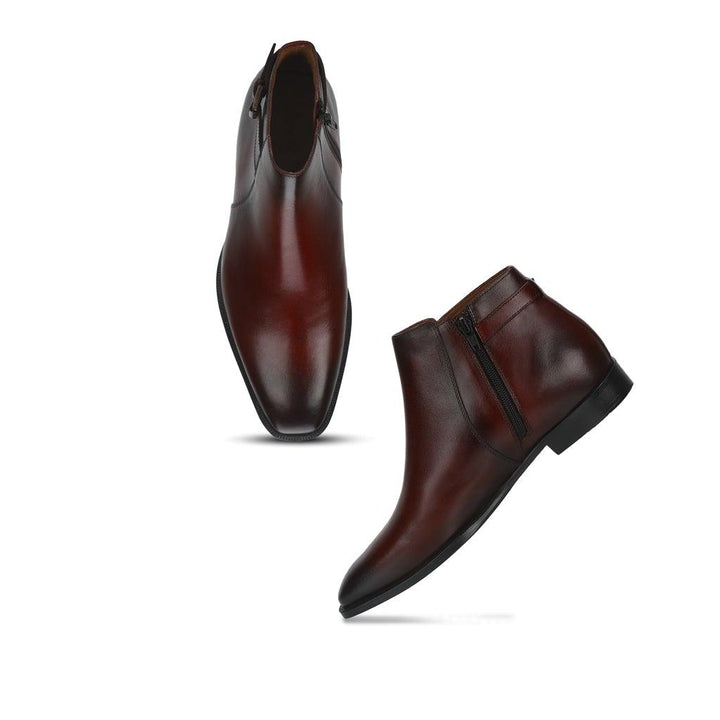 Saint Roger Red Leather Ankle Boot - SaintG UK