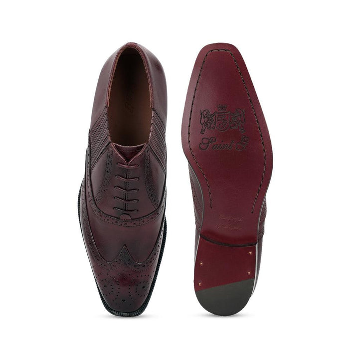 Saint Vincenzo Brown Leather Square Toe Lace Up Décor Shoes - SaintG UK