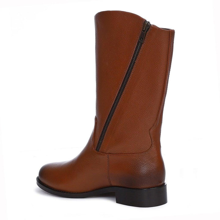 Saint Martina Tan Leather Calf Boots - SaintG UK