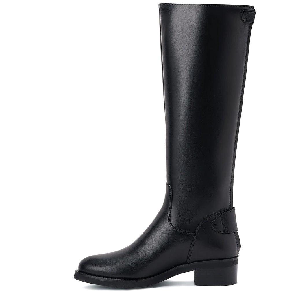 Saint Stella Black Leather Knee High Boots - SaintG UK