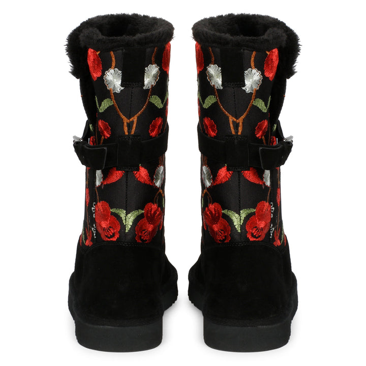 Saint G Buckle Decorative Suede Leather Snug Boots