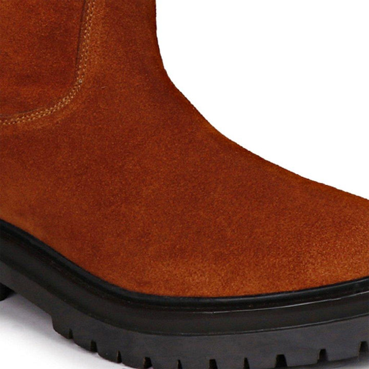 Alexandra Cuoio Suede Leather Pull On Calf Boots - SaintG UK