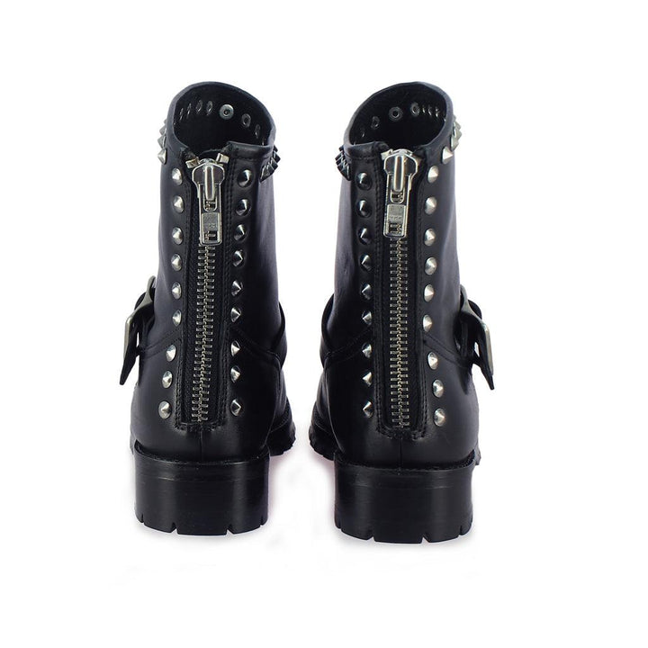 Saint Adelina Metal Studded Black Leather Ankle Boots - SaintG UK