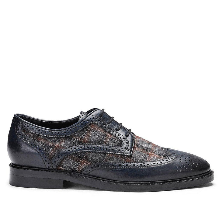 Saint Faustin Navy Leather Lace Up Brogue - SaintG UK