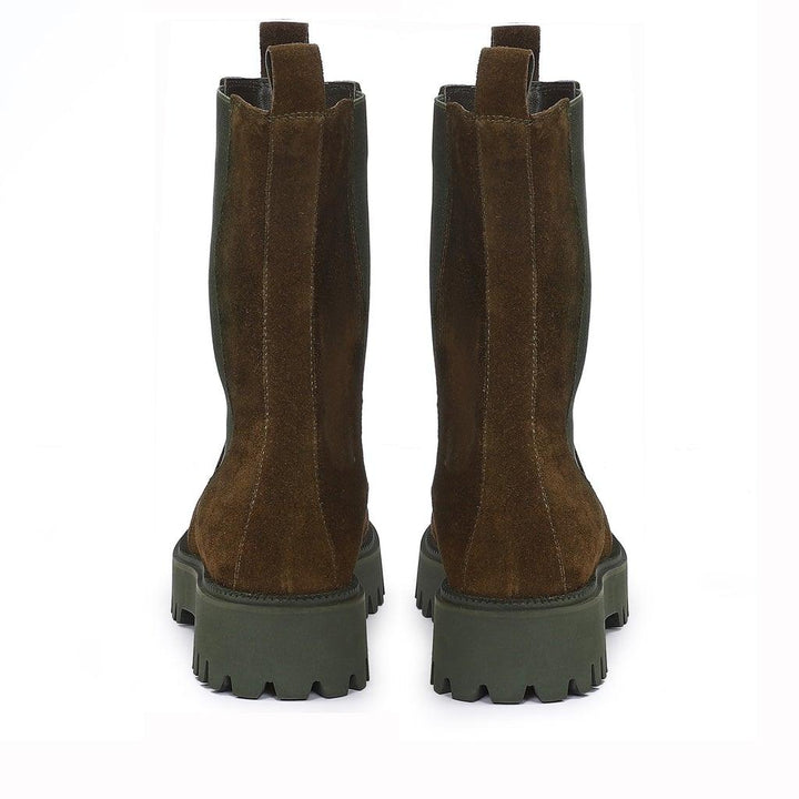 Saint Paolina Bosco Green Suede Leather Boots - SaintG UK