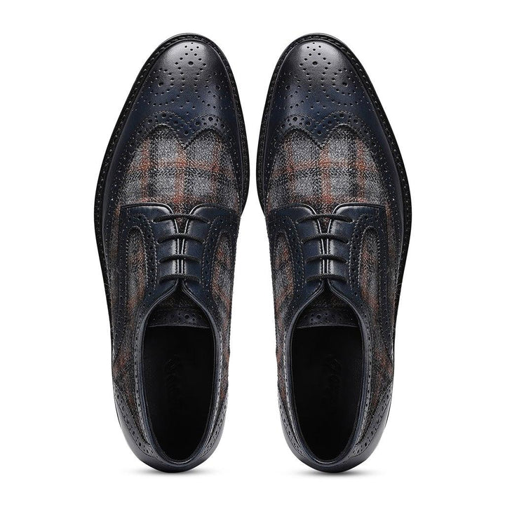 Saint Faustin Navy Leather Lace Up Brogue - SaintG UK