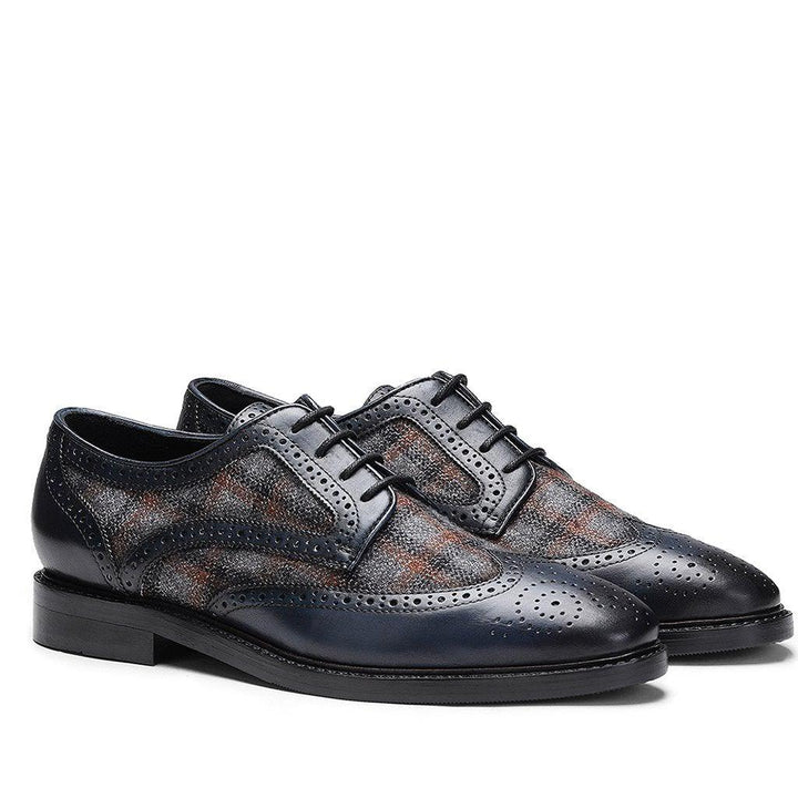 Saint Faustin Navy Leather Lace Up Brogue - SaintG UK